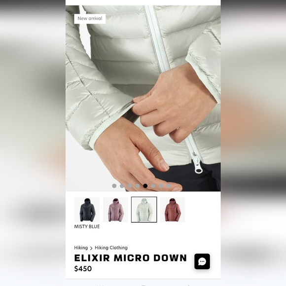 Salomon Elixir Micro Down Hooded Jacket - Misty Blue - Picture 2 of 7